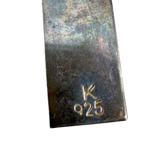 Sterling Silver  Rectangle Pendant With Turtle & Floral Design‎ Artisan Crafted - Picture 3 of 4